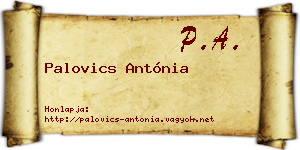 Palovics Antónia névjegykártya