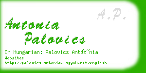 antonia palovics business card